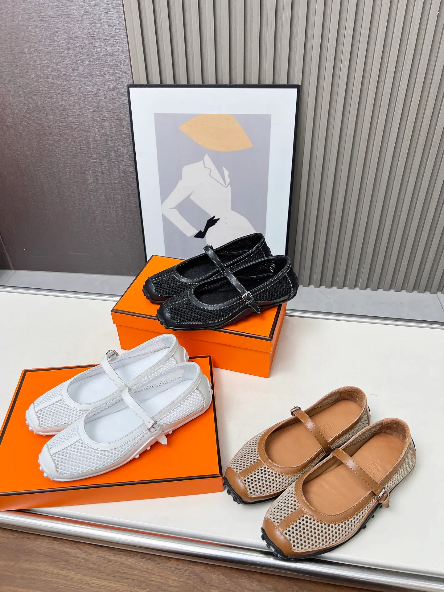 👟👟Ex-factory price 480👟👟Hermes New model! Original development, top layer cowhide! New crafting grid! In sheepskin, sheepskin padding! 35-41 yards